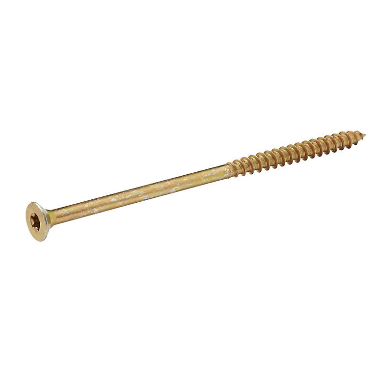 Product image for Diall Torx Yellow-passivated Steel Screw (Dia)8mm (L)160mm, Pack of 1