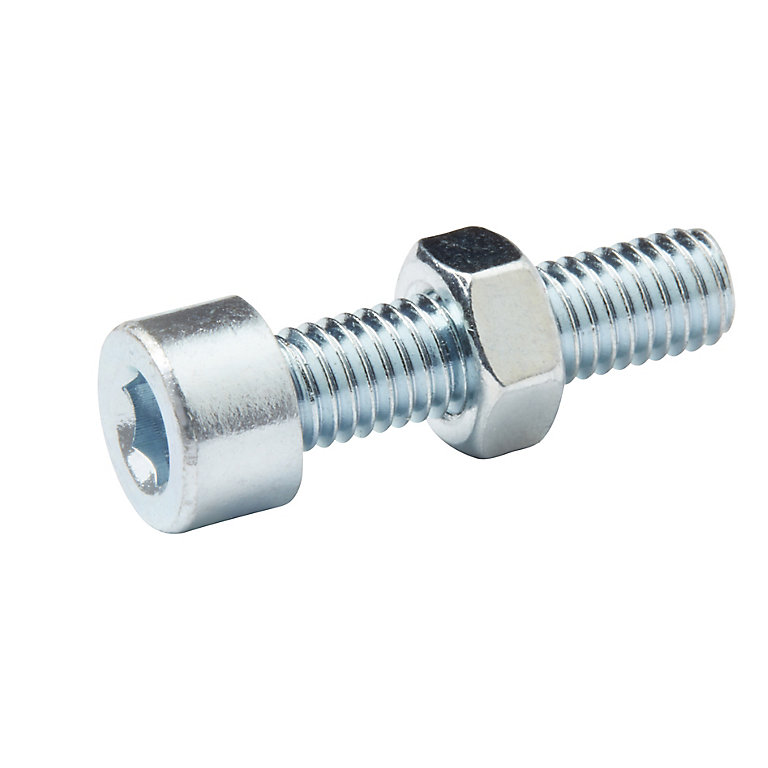 Product image for Diall M5 Cylindrical Zinc-plated Carbon steel Set screw & nut (L)20mm, Pack of 20