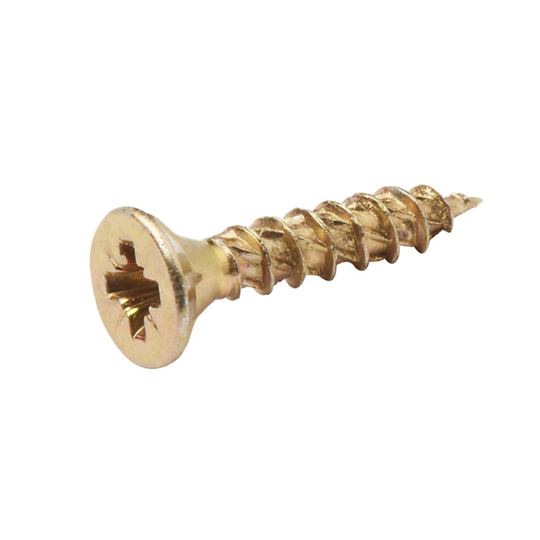 Product image for TurboDrive Pozidriv Yellow-passivated Steel Screw (Dia)4mm (L)20mm, Pack of 500