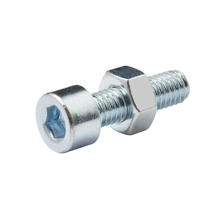 Product image for Diall M6 Cylindrical Zinc-plated Carbon steel Set screw & nut (Dia)6mm (L)20mm, Pack of 20