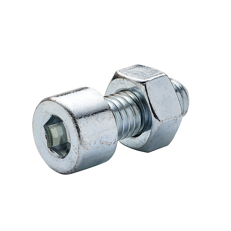 Image of Diall M8 Cylindrical Zinc-plated Carbon steel Set screw & nut (L)20mm, Pack of 20
