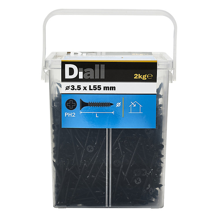 Product image for Diall Fine Metal & wood Plasterboard screw (Dia)3.5mm (L)55mm, Pack of 100