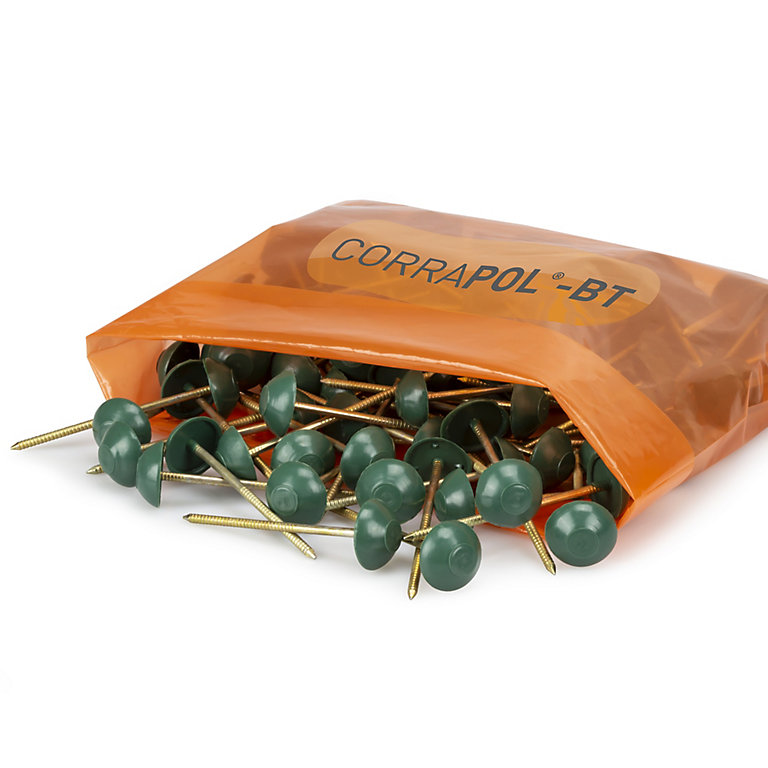 Product image for Corrapol Button Green Bitumen & steel Roofing screw (L)80mm, Pack of 100