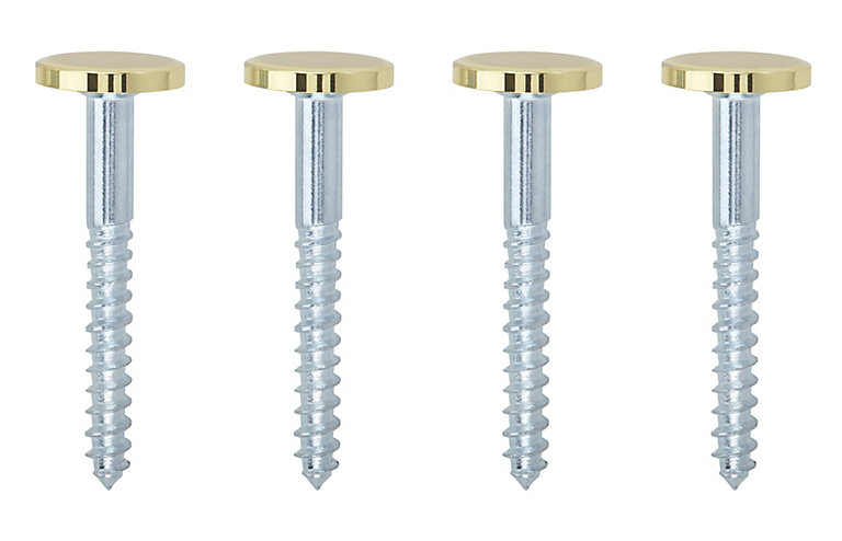 Product image for Slotted Flat countersunk Mirror screw (L)38mm, Pack of 4