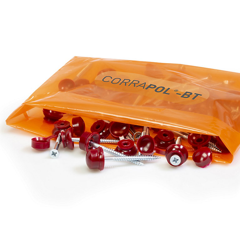 Product image for Corrapol PZ Button Red Rubber & steel Roofing screw (Dia)5.5mm (L)60mm, Pack of 50