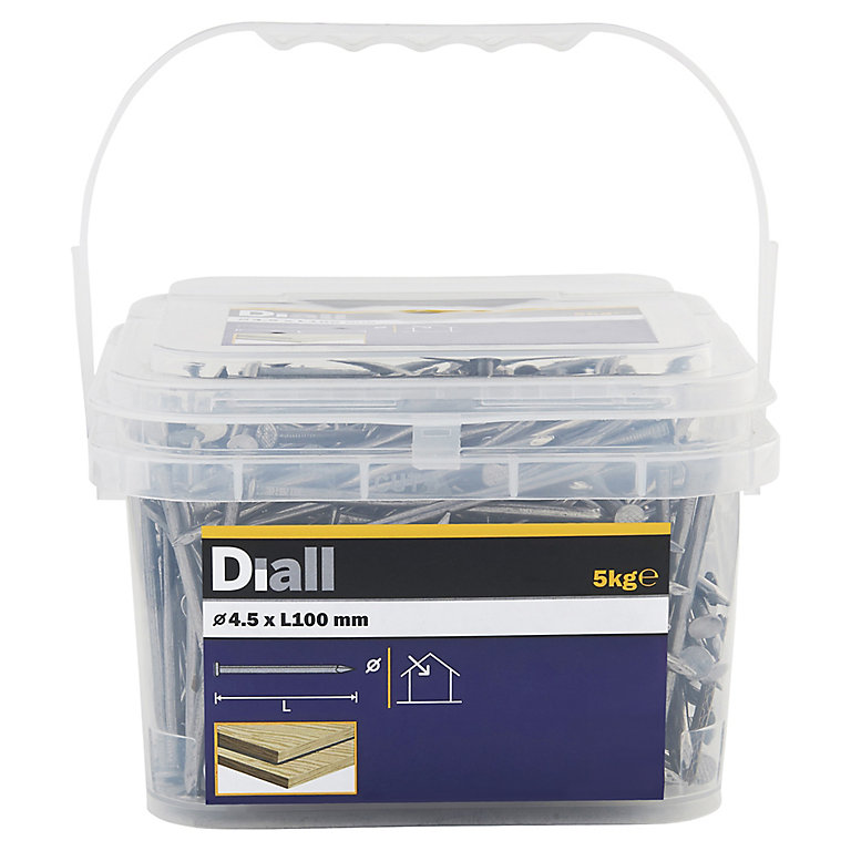 Product image for Diall Round wire nail (L)100mm (Dia)4.5mm 5kg