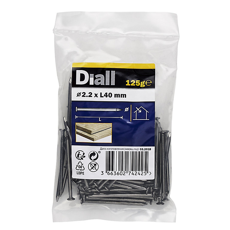 Product image for Diall Round wire nail (L)40mm (Dia)2.2mm 125g