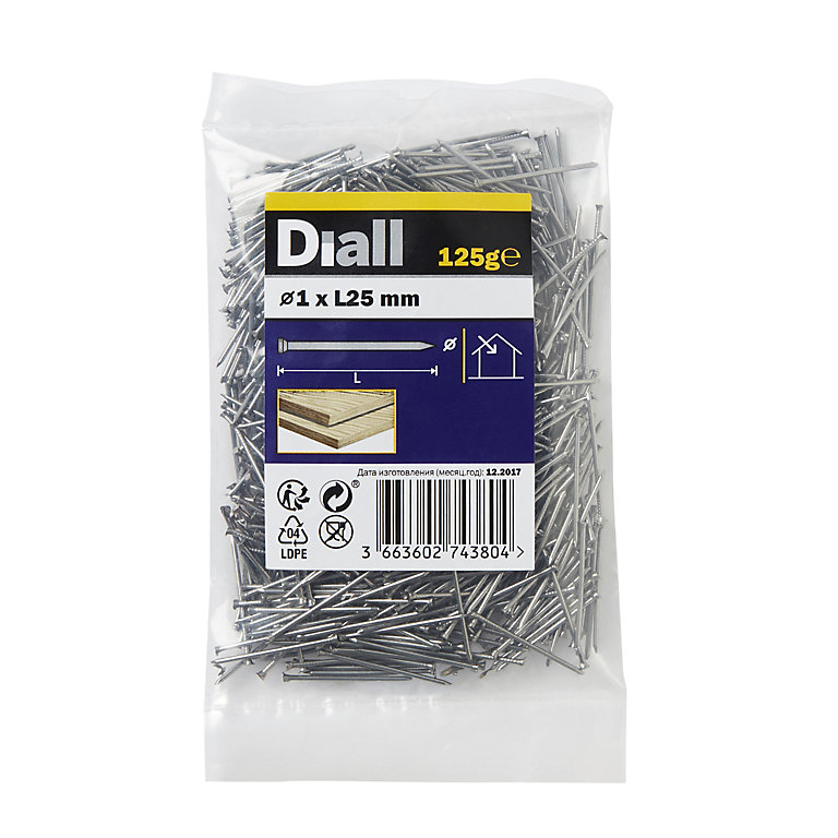 Product image for Diall Veneer pin (L)25mm (Dia)1mm, Pack