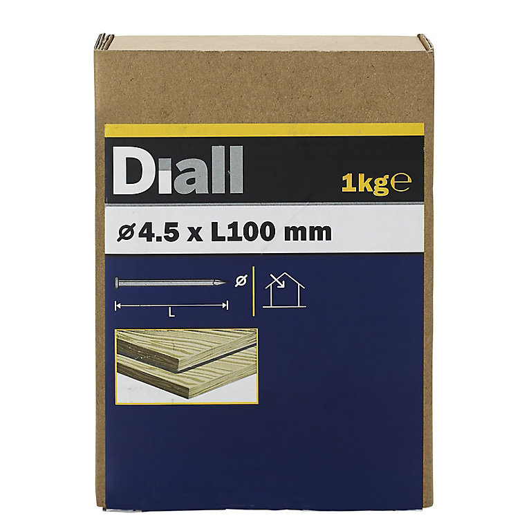Product image for Diall Round wire nail (L)100mm (Dia)4.5mm 1kg