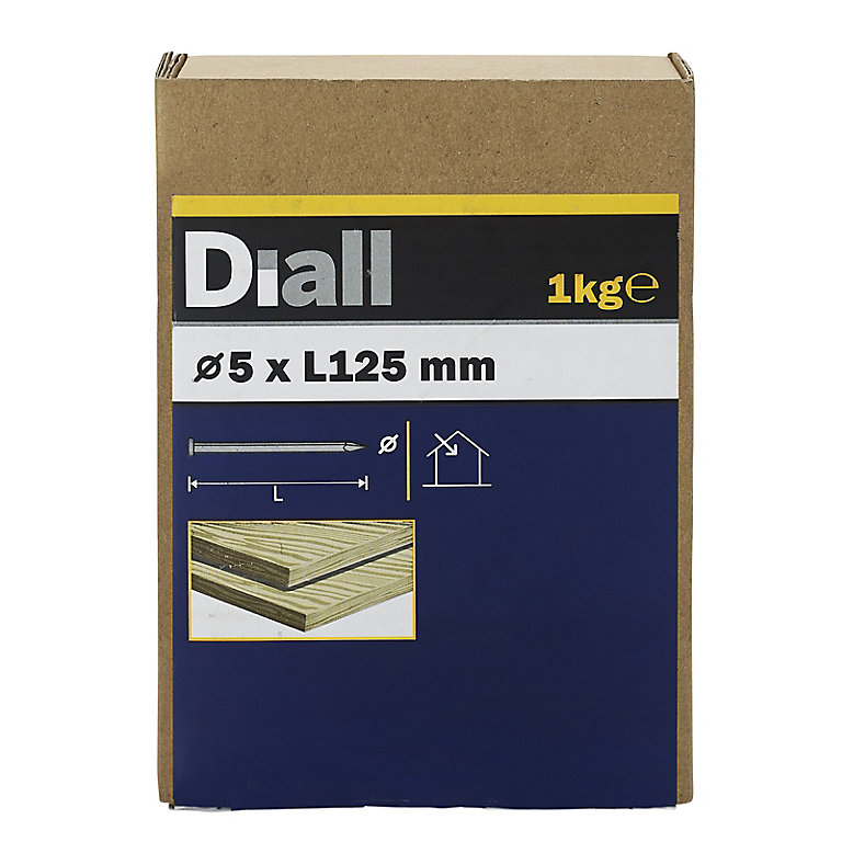 Product image for Diall Round wire nail (L)125mm (Dia)5mm 1kg