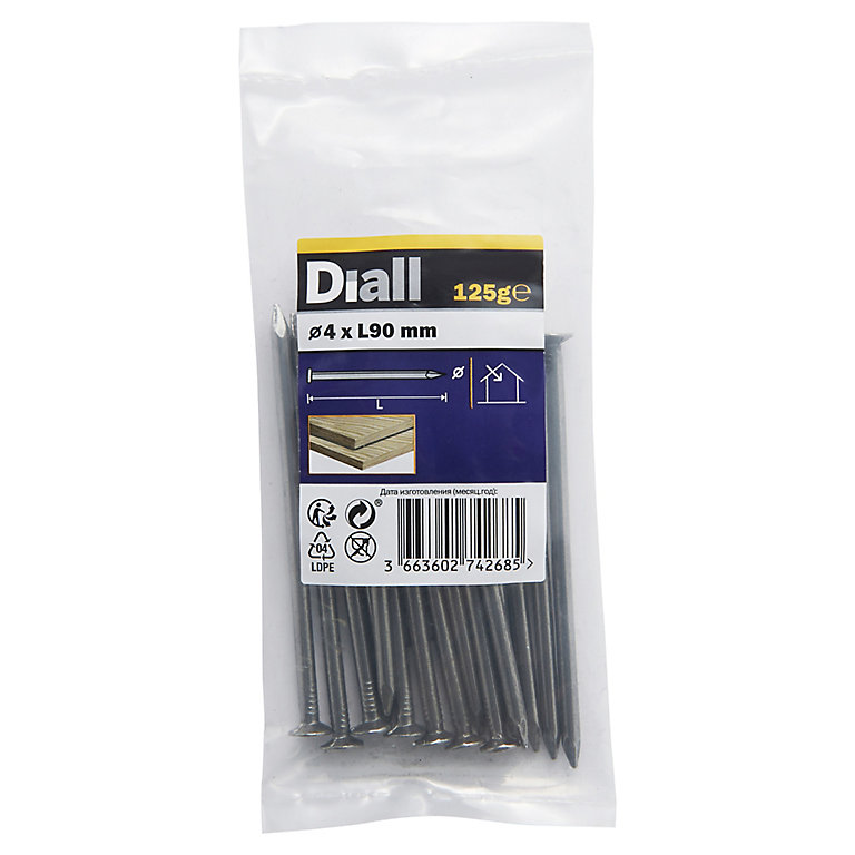 Product image for Diall Round wire nail (L)90mm (Dia)4mm 125g