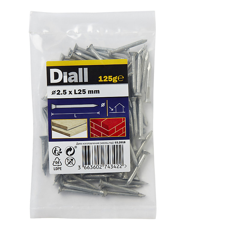 Product image for Diall Galvanised Masonry nail (L)25mm (Dia)2.5mm 125g