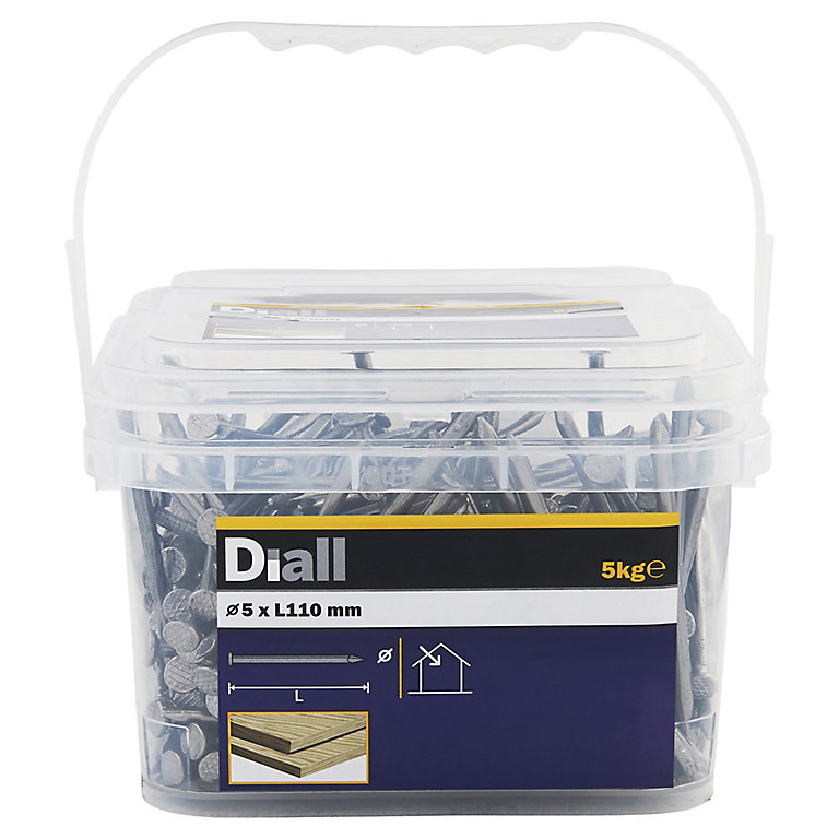 Product image for Diall Round wire nail (L)110mm (Dia)5mm 5kg