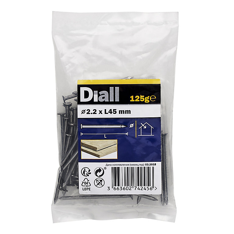 Product image for Diall Round wire nail (L)45mm (Dia)2.2mm 125g