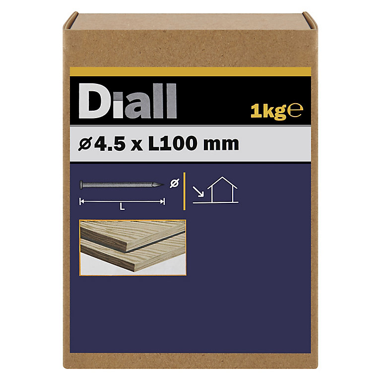 Product image for Diall Round wire nail (L)100mm (Dia)4.5mm, Pack