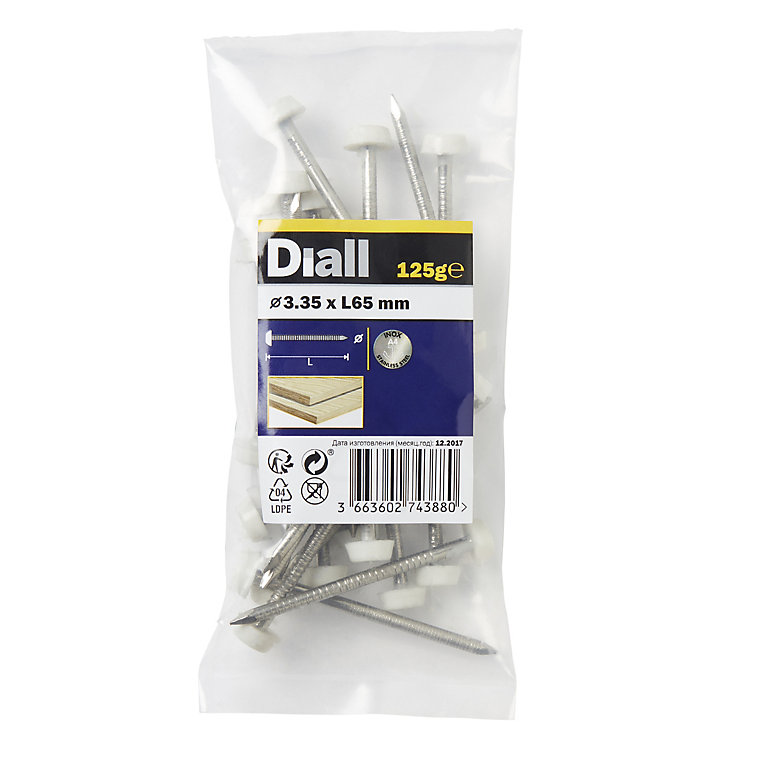 Image of Diall UPVC nail (L)65mm (Dia)3.35mm, Pack