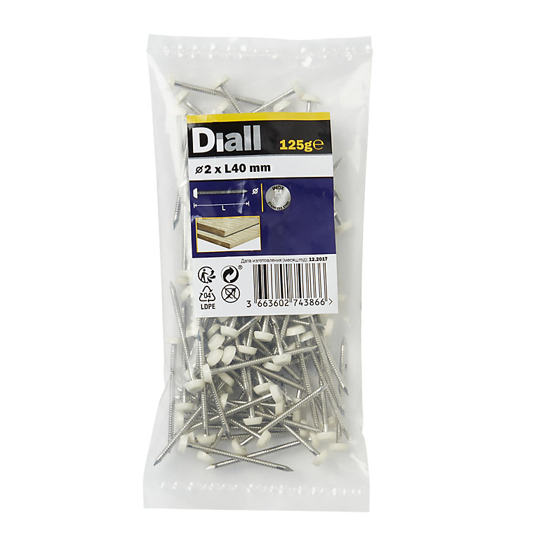 Image of Diall UPVC nail (L)40mm (Dia)2mm, Pack