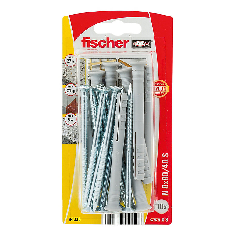 Product image for Fischer Countersunk Hammer fixing (L)80mm (Dia)8mm, Pack of 10