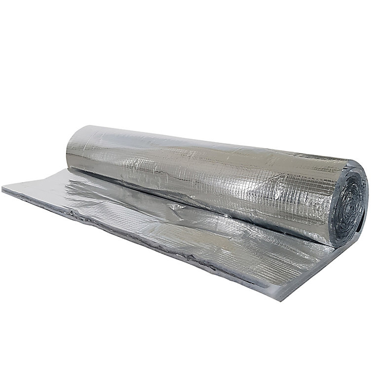 Product image for YBS Airtec Single sided Reflective Insulation roll, (L)8m (W)1.25m (T)4mm