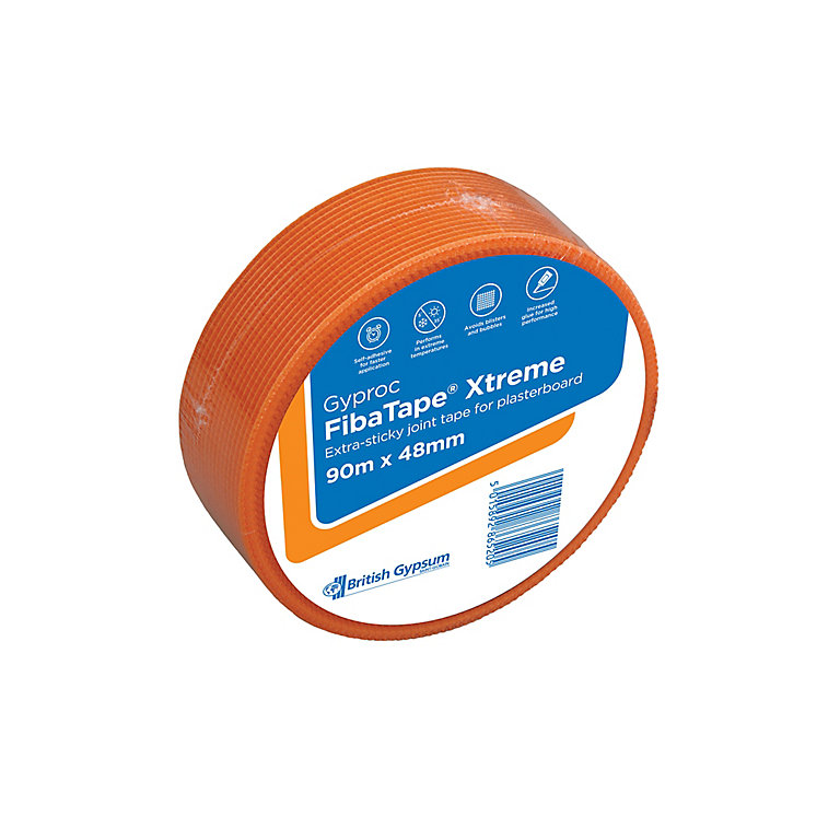 Image of Gyproc Fibatape xtreme Fibreglass Orange Joining Tape (L)90m (W)48mm