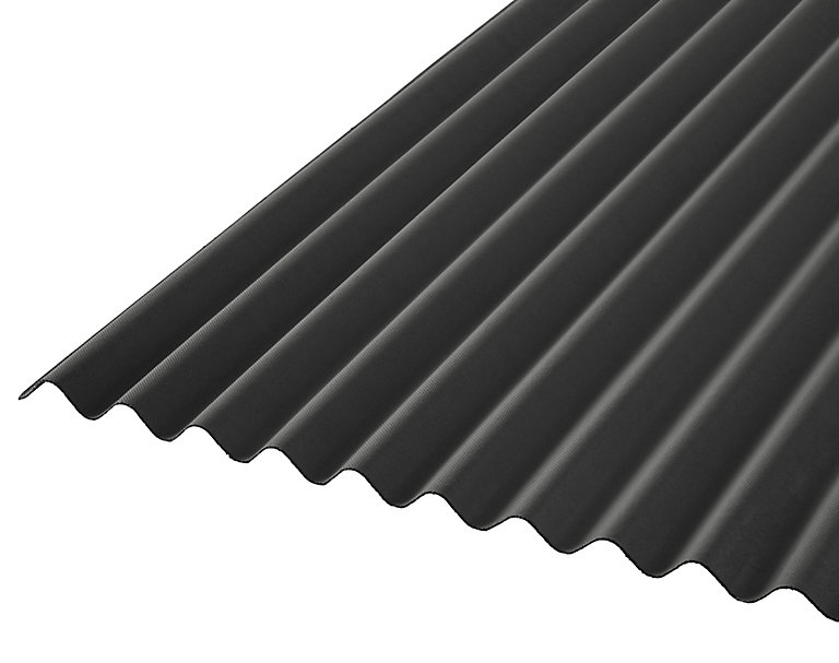 Product image for Corrubit Black Bitumen Corrugated Roofing sheet (L)2m (W)930mm (T)2.2mm