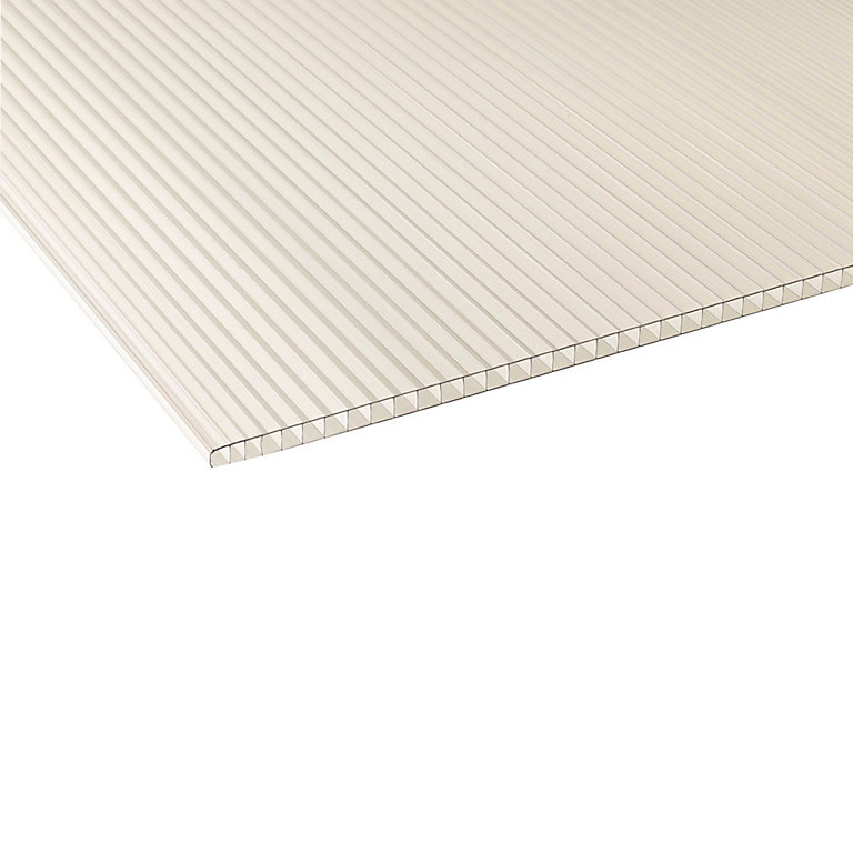 Product image for Ariel Clear Polycarbonate Multiwall Roofing sheet (L)1.22m (W)1220mm (T)4mm