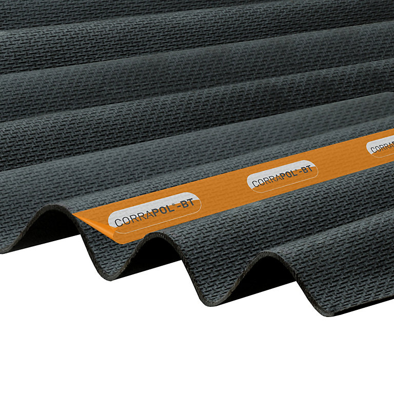 Product image for Corrapol Black Bitumen Corrugated Roofing sheet (L)2m (W)930mm (T)2mm