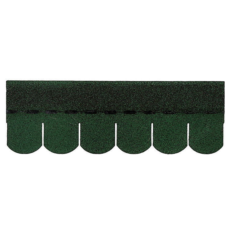 Product image for Roof Pro Round Green Roof shingles (L)1m (W)340mm, Pack of 16