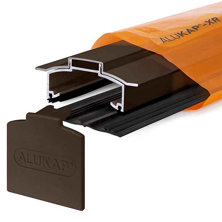 Product image for Alukap XR Brown Aluminium Glazing bar, (L)3m (W)80mm (T)35mm
