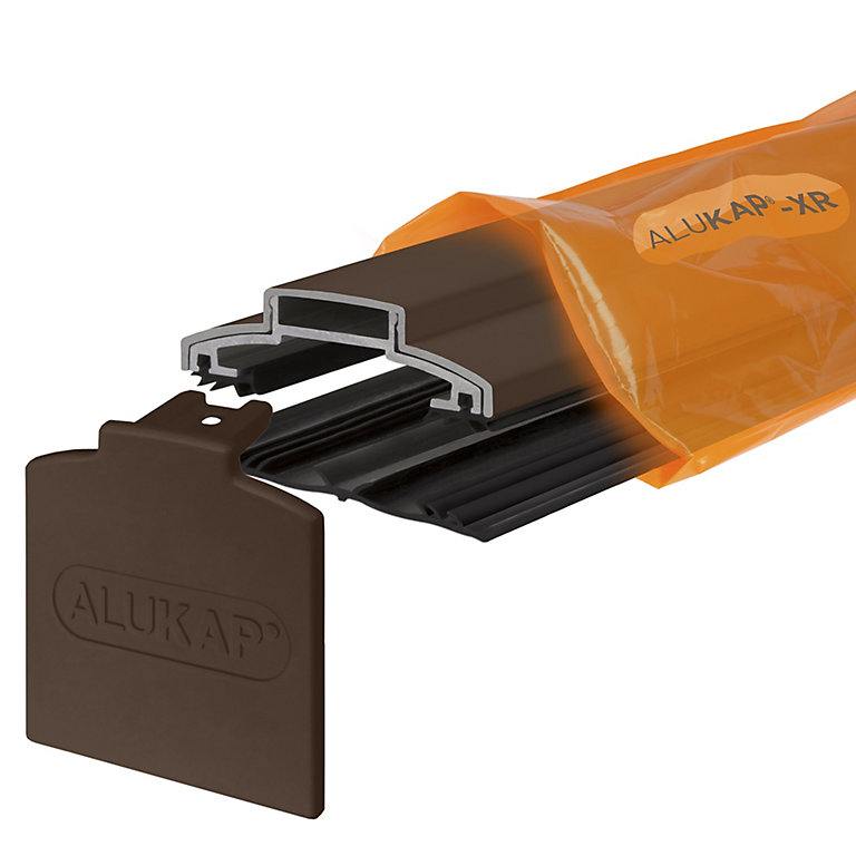 Product image for Alukap XR Brown Aluminium Glazing bar, (L)3m (W)60mm (T)20mm