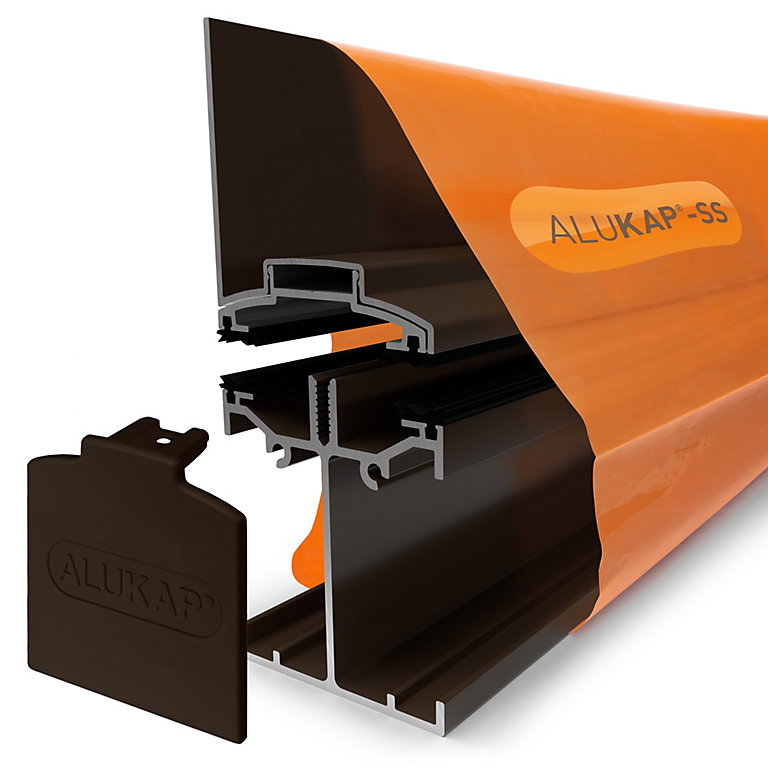 Product image for Alukap SS Brown Aluminium Low profile Glazing bar, (L)4.8m (W)60mm (T)140mm