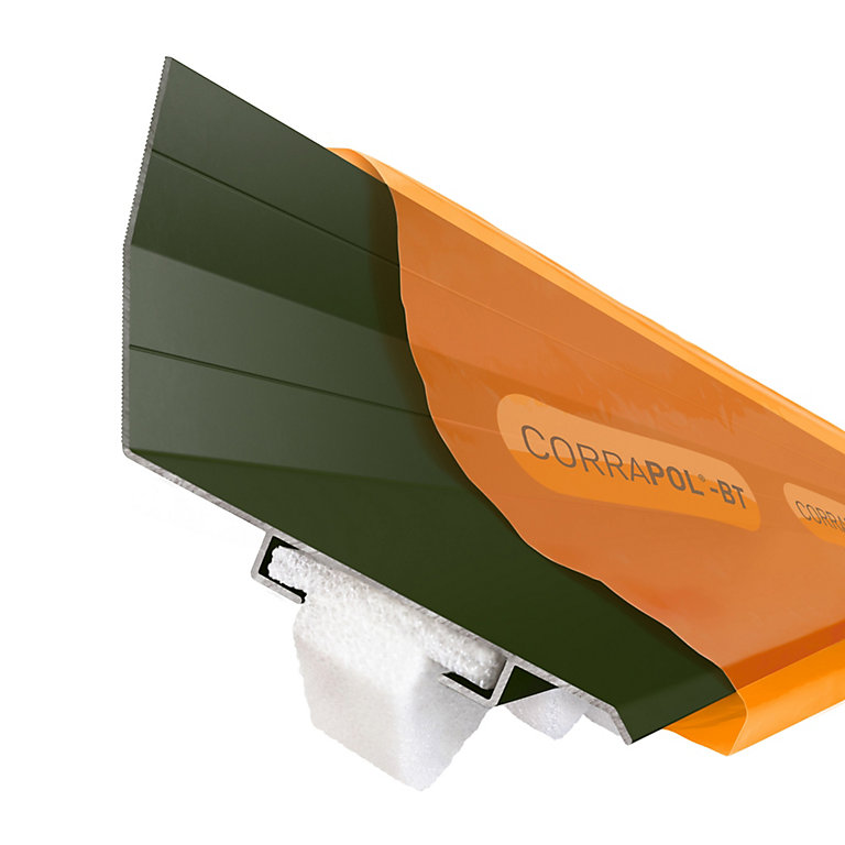 Product image for Corrapol Green Aluminium Corrugated wall flashing (L)6m (W)165mm