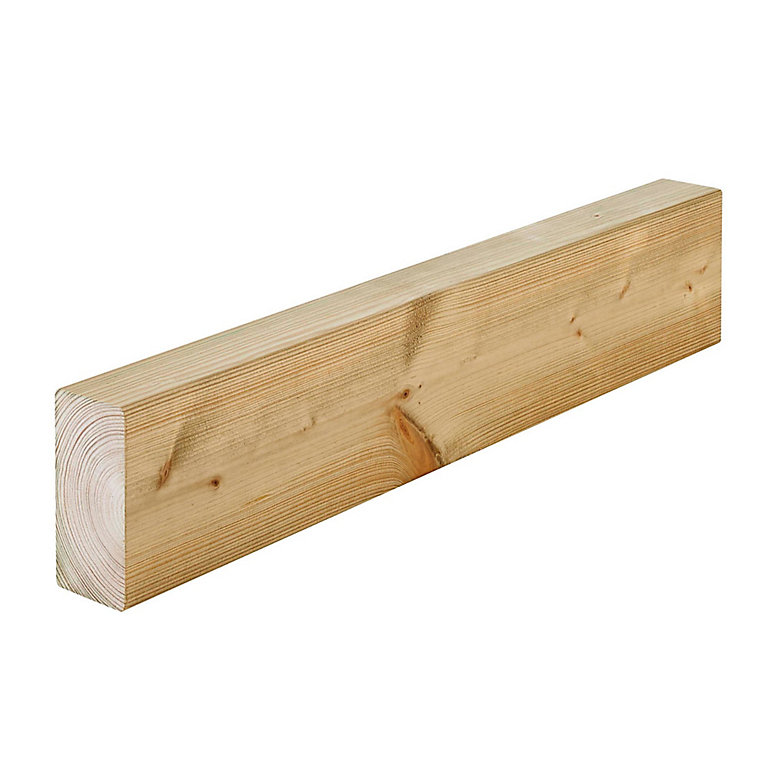 Image of Planed Round edge Treated Whitewood spruce Stick timber (L)3m (W)95mm (T)45mm