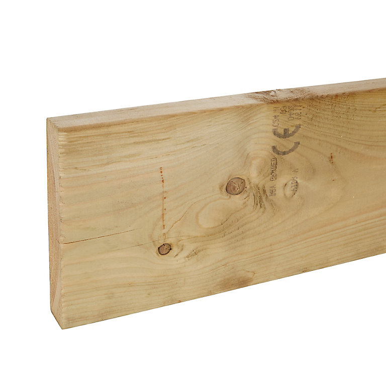 Image of Metsä Wood Planed Round edge Whitewood spruce Stick timber (L)4.8m (W)220mm (T)45mm CUCC13
