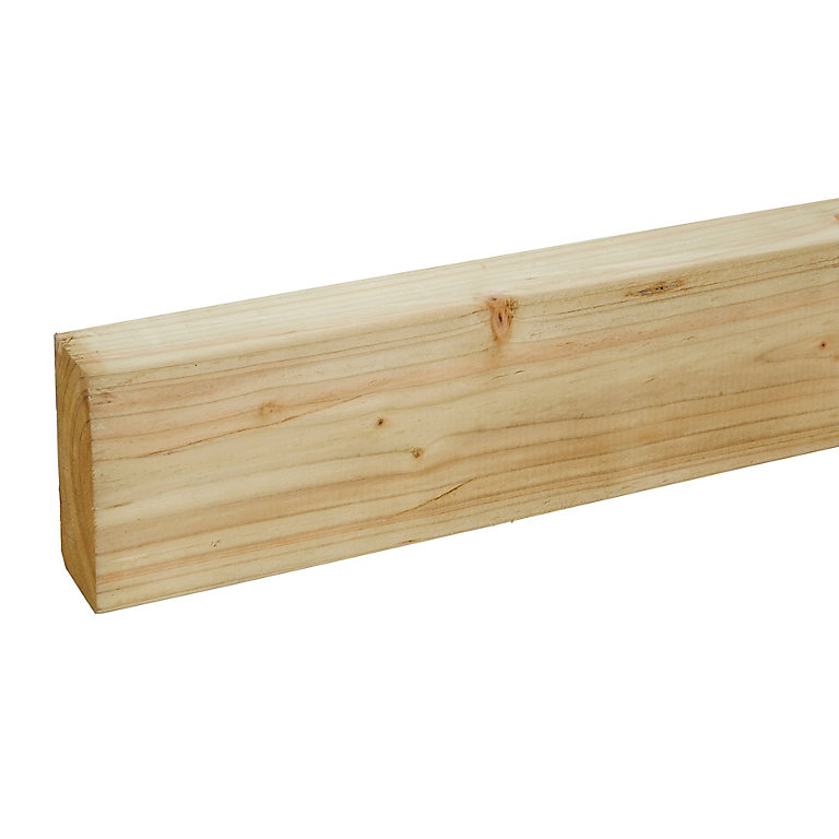 Image of Metsä Wood Planed Round edge Whitewood spruce Stick timber (L)3.6m (W)95mm (T)45mm CUCC05