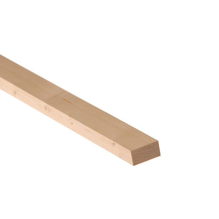 Image of Smooth Planed Square edge Spruce Timber (L)1.8m (W)44mm (T)18mm 253256, Pack of 18