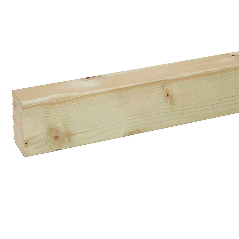 Image of Metsä Wood Planed Round edge Whitewood spruce Stick timber (L)2.4m (W)70mm (T)45mm CUCC01