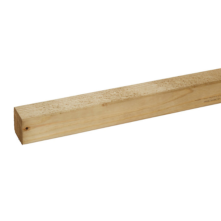 Product image for Smooth Planed Round edge Treated Whitewood spruce CLS timber (L)2.4m (W)38mm (T)38mm CLST01