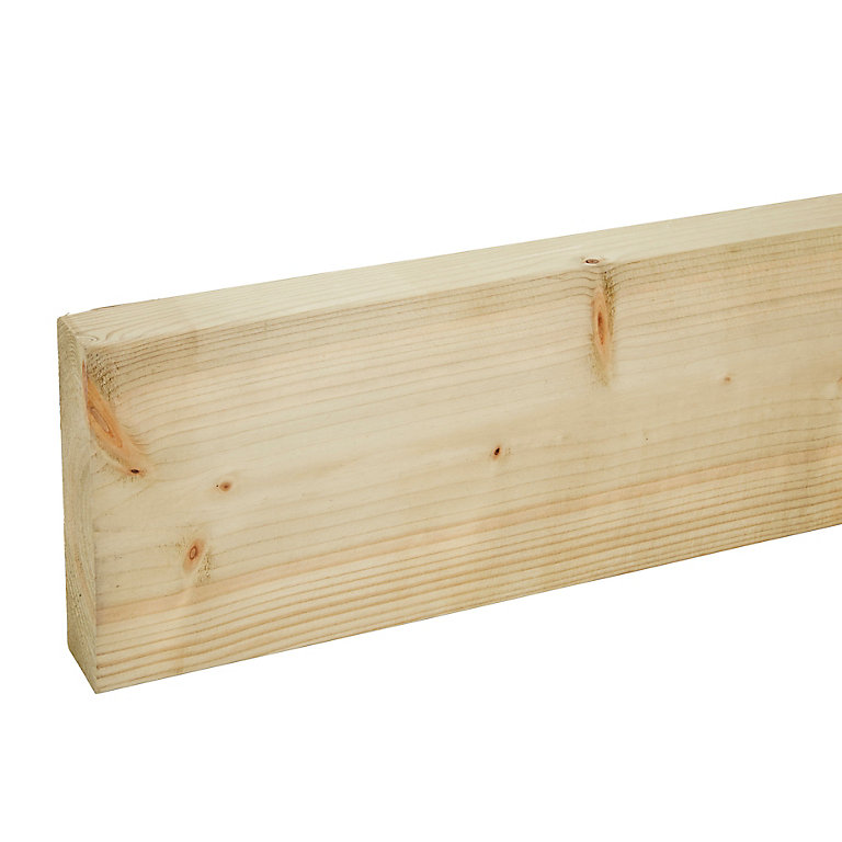 Image of Metsä Wood Planed Round edge Treated Whitewood spruce CLS timber (L)2.4m (W)140mm (T)38mm CLST04