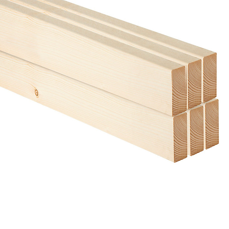 Planed Round edge Spruce CLS timber (L)2.4m (W)89mm (T)38mm 253207, Pack of 6 Price Comparisons | Compare The Build