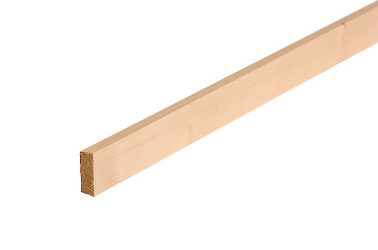 Image of Smooth Planed Square edge Whitewood spruce Timber (L)2.4m (W)34mm (T)12mm, Pack of 8