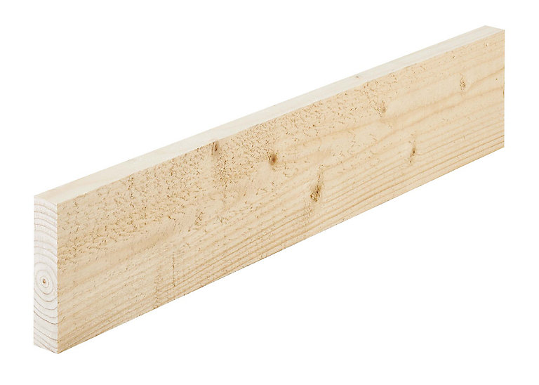 Product image for Rough Sawn Whitewood spruce Stick timber (L)2.4m (W)100mm (T)25mm, Pack of 4