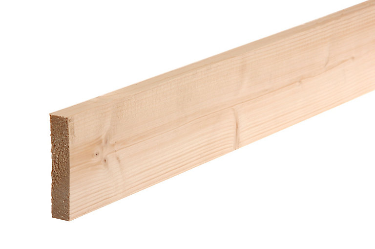 Product image for Metsä Wood Smooth Planed Square edge Whitewood spruce Timber (L)2.1m (W)106mm (T)28mm