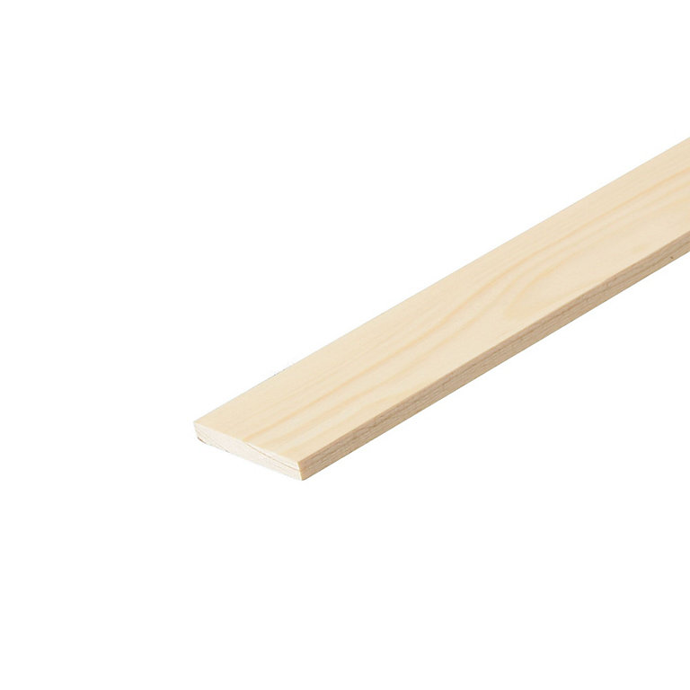 Product image for Cheshire Mouldings Smooth Planed Square edge Pine Stripwood (L)0.9m (W)46mm (T)6mm STPN40