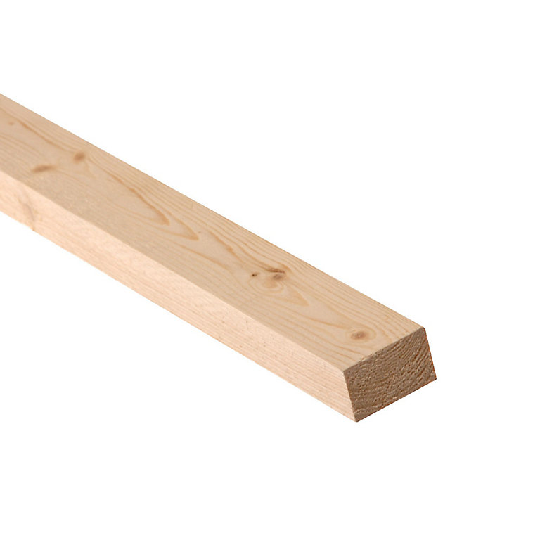 Image of Smooth Planed Square edge Spruce Timber (L)1.8m (W)34mm (T)18mm 253255, Pack of 24