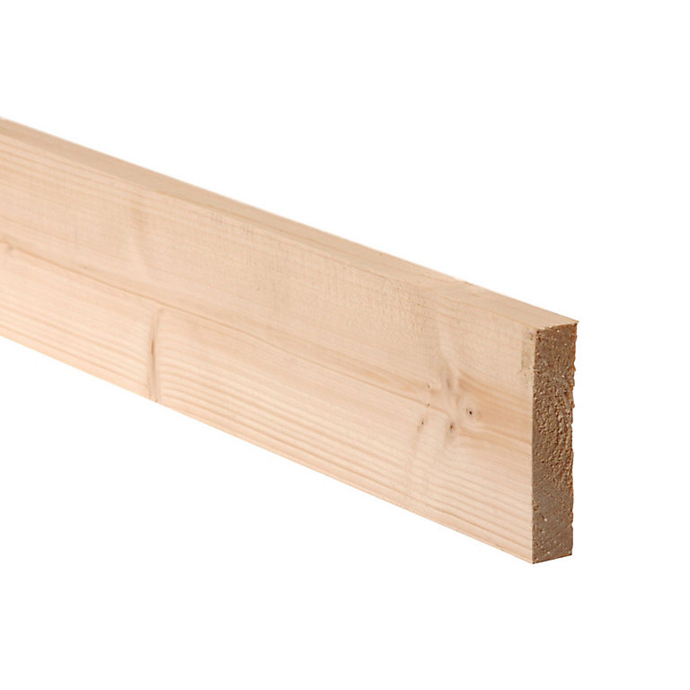 Image of Smooth Planed Square edge Spruce Timber (L)1.8m (W)70mm (T)18mm 253270, Pack of 12