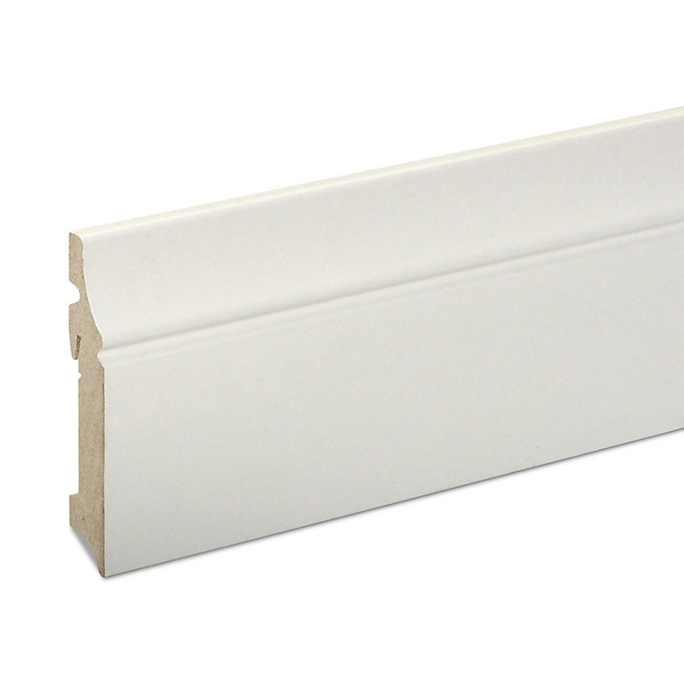 Image of GoodHome White MDF Skirting board (L)2.2m (W)100mm (T)19mm