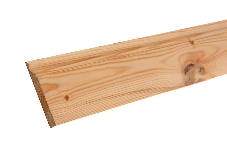 Image of GoodHome Natural Pine Ogee Skirting board (L)2.4m (W)119mm (T)15mm