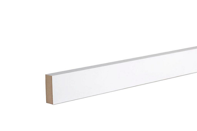 Image of GoodHome White MDF Square Architrave (L)2.1m (W)44mm (T)18mm