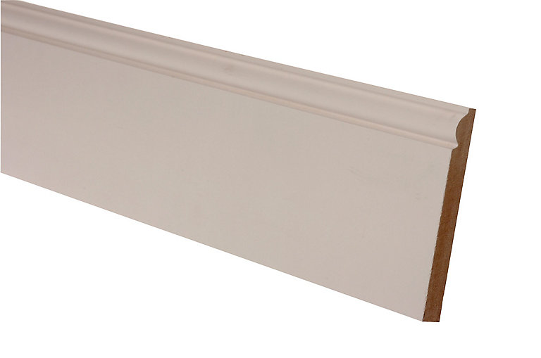 Product image for Primed White MDF Torus Skirting board (L)2.4m (W)119mm (T)18mm, Pack of 2